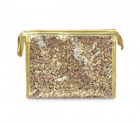SHINE – Neceser impermeable con exterior de purpurina (20 x 15 x 6 cm)
