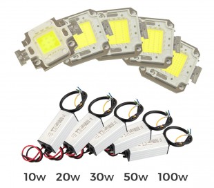 Kit 2 piezas para la sustitución de la PLACA LED + LED DRIVER / Alimentador de focos LED de LUZ FRÍA 6500 k 