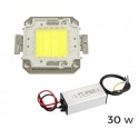 Kit 2 piezas para la sustitución de la PLACA LED + LED DRIVER / Alimentador de focos LED de LUZ FRÍA 6500 k 