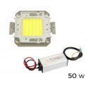 Kit 2 piezas para la sustitución de la PLACA LED + LED DRIVER / Alimentador de focos LED de LUZ FRÍA 6500 k 