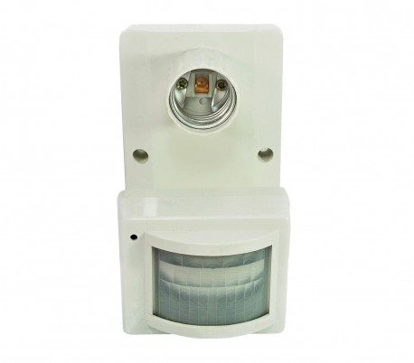 88261 Base portálamparas con sensor de movimiento e infrarrojos para bombillas con base E27