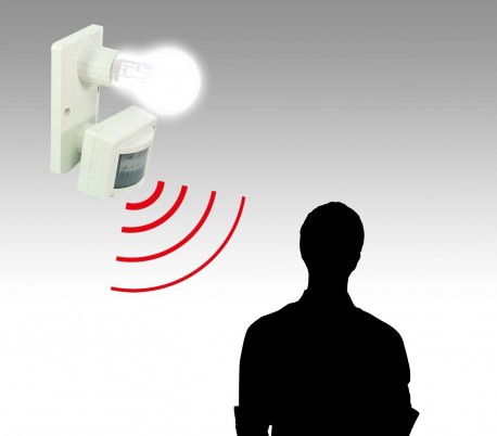 88261 Base portálamparas con sensor de movimiento e infrarrojos para bombillas con base E27