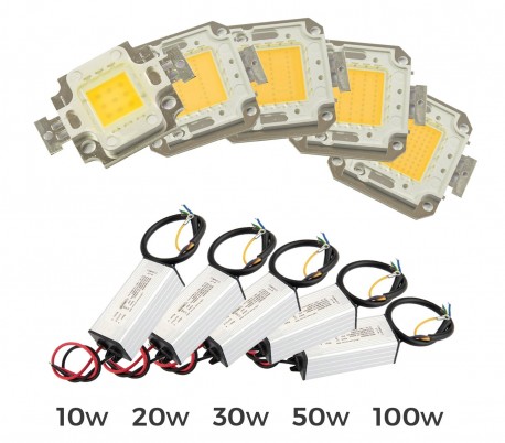 Kit 2 piezas para la sustitución de la PLACA LED + LED DRIVER / Alimentador de focos LED de LUZ CÁLIDA 3000 k 