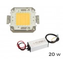 Kit 2 piezas para la sustitución de la PLACA LED + LED DRIVER / Alimentador de focos LED de LUZ CÁLIDA 3000 k 