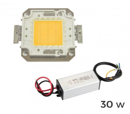Kit 2 piezas para la sustitución de la PLACA LED + LED DRIVER / Alimentador de focos LED de LUZ CÁLIDA 3000 k 