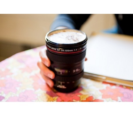 Taza para café o refresco en forma de objetivo de cámara REFLEX