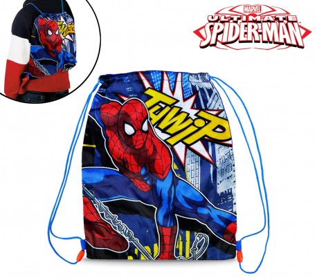 MV92269 Bolsa mochila infantil (32 x 40 cm) con motivo de SPIDERMAN