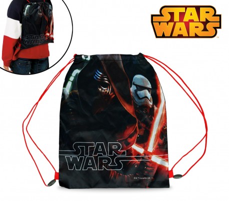 SWE7044 Bolsa mochila infantil (32 x 40 cm) con motivo de STAR WARS