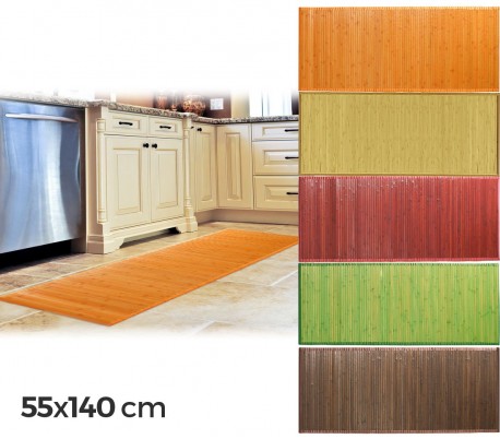 028502 Alfombra de bambú 140 x 55 cm / Base antideslizante