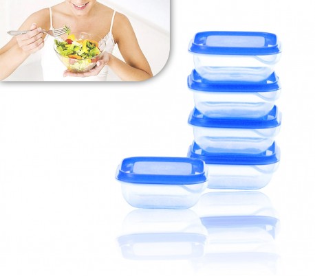 671815 Set de 5 tapers plástico para óptima conservación de alimentos