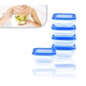 671815 Set de 5 tapers plástico para óptima conservación de alimentos