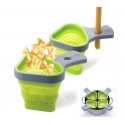 703419 Set de 2 coladores de silicona plegables para pasta (color verde)
