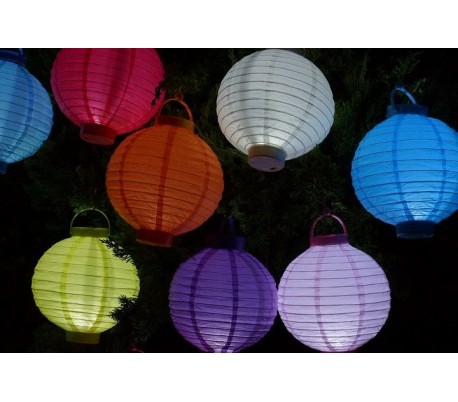 137148 Linterna de cielo en forma REDONDA apta para interiores y exteriores (Pack de 5 piezas)