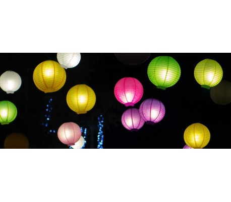 137148 Linterna de cielo en forma REDONDA apta para interiores y exteriores (Pack de 5 piezas)