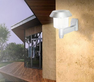 45957 Lámpara de pared que funciona con energía solar para exteriores y jardín - PLATA