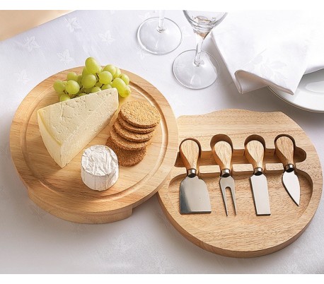 739619 Set de accesorios para servir queso (incluye tabla de madera)