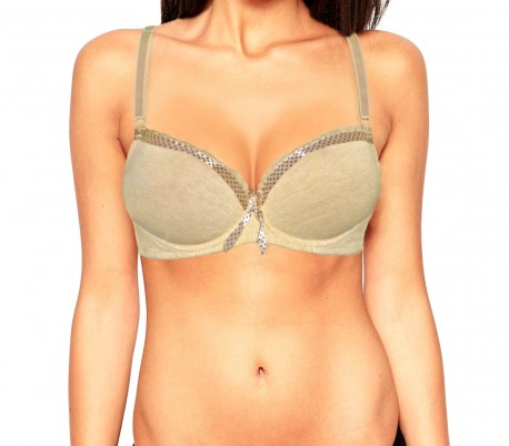 B436 Set de 3 sujetadores KALIKA cinta lunares semi acolchadas ajustable