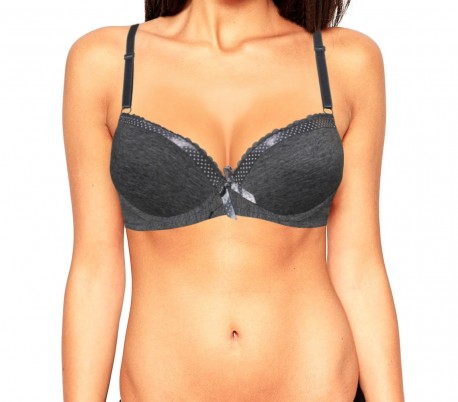 B436 Set de 3 sujetadores KALIKA cinta lunares semi acolchadas ajustable