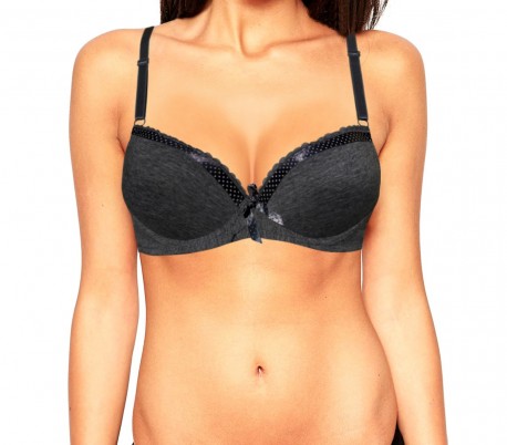 B436 Set de 3 sujetadores KALIKA cinta lunares semi acolchadas ajustable