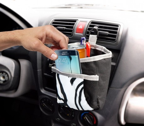 72676 Organizador coche con dos bolsillos de gancho y sostenedor relleno