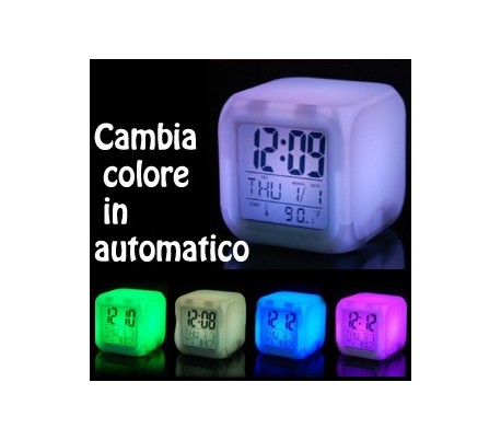 Cubo luminoso reloj despertador digital color change