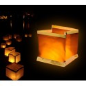 747012 Pack de 5 linternas de cielo en forma CUADRADA (velas incluidas)