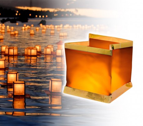 747012 Pack de 5 linternas de cielo en forma CUADRADA (velas incluidas)