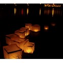 747012 Pack de 5 linternas de cielo en forma CUADRADA (velas incluidas)