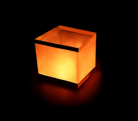 747012 Pack de 5 linternas de cielo en forma CUADRADA (velas incluidas)