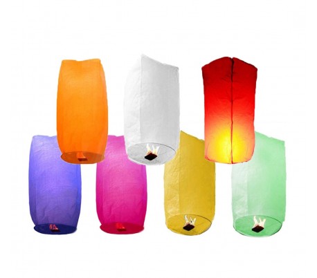 747006 Pack de 5 linternas de cielo de forma RECTANGULAR apta para exterioi