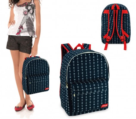 CR612NV Mochila escolar mod. Navy con detalle frontal (43x33x13)