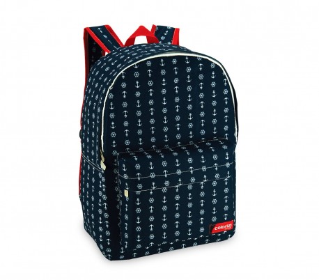 CR612NV Mochila escolar mod. Navy con detalle frontal (43x33x13)