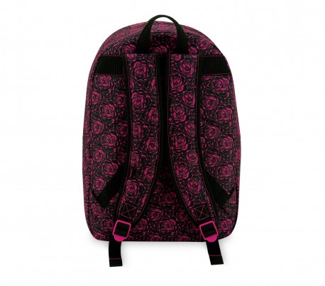 R612FL Mochila escolar mod. Flor Tropical con detalle frontal (43x33x13)