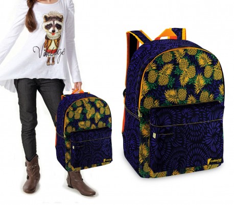 CR612RS Mochila escolar mod. Dark Rose con detalle frontal (43x33x13)