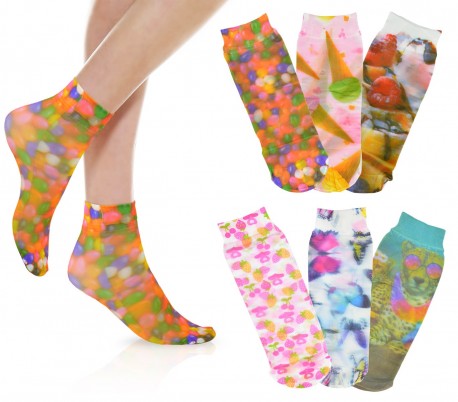 350-2 Pack de 6 calcetines 20 den con motivo de FANTASIA (talla única 25/41)