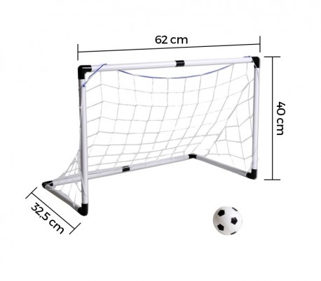 5009 Portería infantil de futbol con marco de plástico y pelota silbato incluído