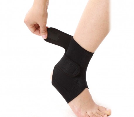 Banda de apoyo neopreno para el tobillo de doble bloqueo con velcro negro