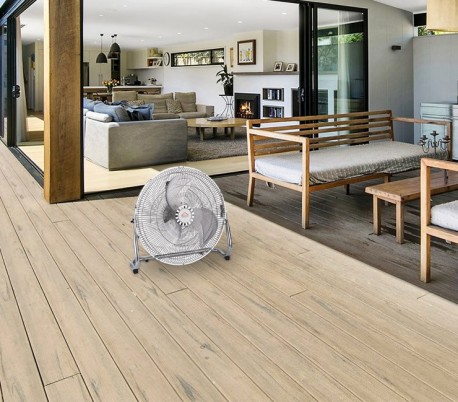 CRB1220 Ventilador vertical de pie DCG cromado 3 palas 3 velocidades