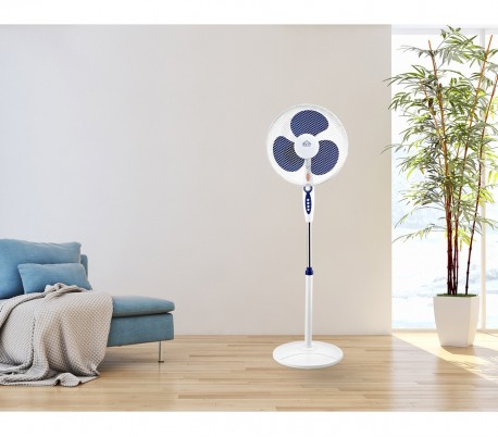 VE1675 Ventilador DCG columna 4 palas y 3 velocidades rejilla de metal cromado 