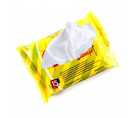 Paquete de 45 toallitas impregnadas de citronela anti-mosquito 