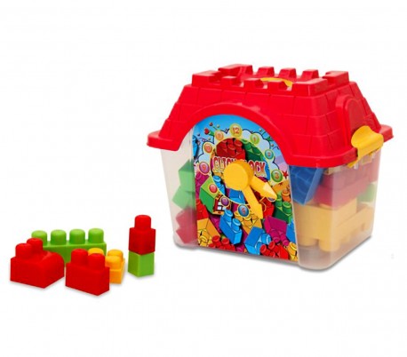 Juego de construcción MAXI LADRILLOS (24 piezas) en caja con forma de CASETA