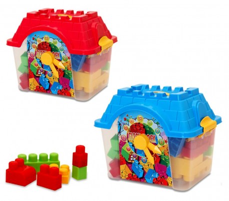 Juego de construcción MAXI LADRILLOS (24 piezas) en caja con forma de CASETA