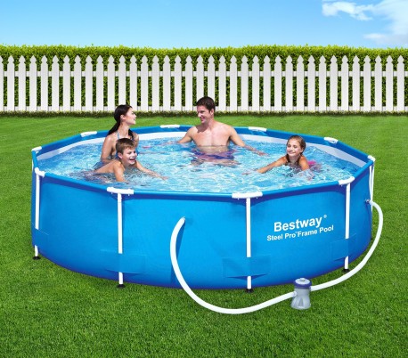 56408 Piscina de suelo estructural con motor Bestway 305 x 76 cm PVC 