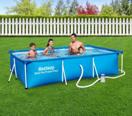 56411 Piscina estractural de suelo con motor Bestway 300 x 201 x 66 cm
