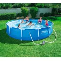 56416 Piscina redonda de suelo estructural con motor Bestway 366 x 76 cm 