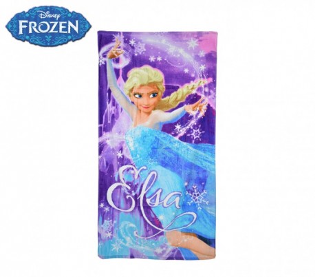 WD16935 Toalla infantil de playa con motivo ELSA FROZEN 70 x 140 cm 100% algodón