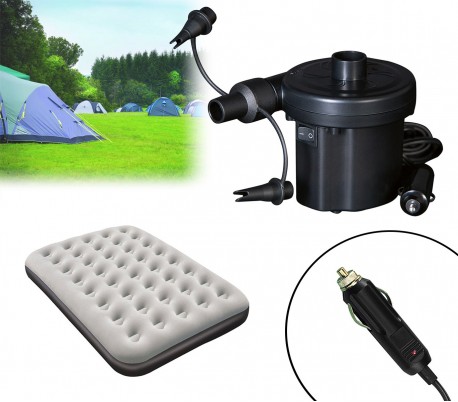 62097 Mini Compresor bomba Bestway 3 válvulas con el adaptador coche de 12V 