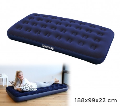 67001 colchón inflable 2 plazas Bestway Flocked azul 188x99x22 cm 