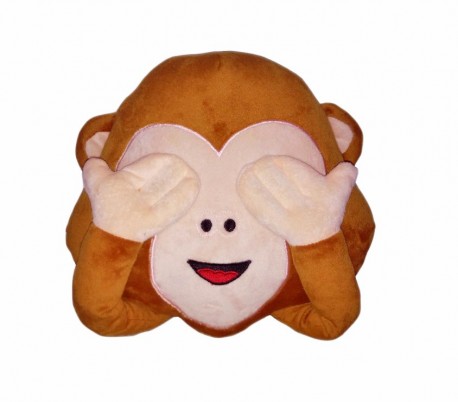 621048 Almohada de emoticono mono Ver-Oír-Callar emoji 30 cm de diametro 