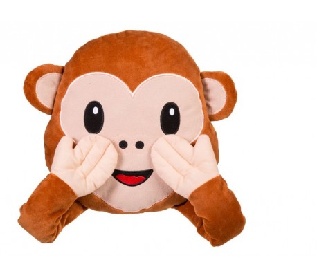 621048 Almohada de emoticono mono Ver-Oír-Callar emoji 30 cm de diametro 